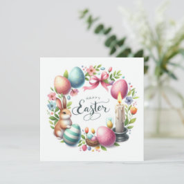 Tarjeta Festiva Ilustracion de Velas de Pascua
