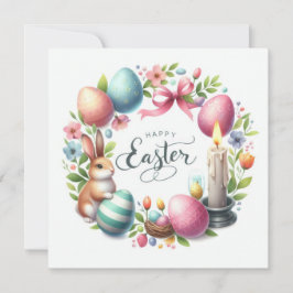 Tarjeta Festiva Ilustracion de Velas de Pascua