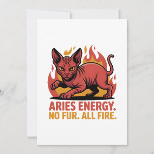 Tarjeta Festiva Ilustración del Zodiaco de Fuego del Gato Sphynx A