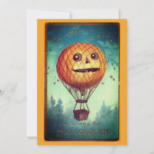 Tarjeta Festiva Ilustración divertida de Halloween vintage editabl