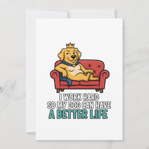Tarjeta Festiva Ilustración divertida de la cita del rey perro mim