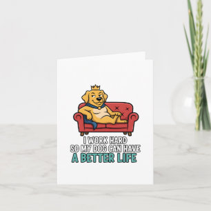 Tarjeta Festiva Ilustración divertida de la cita del rey perro mim