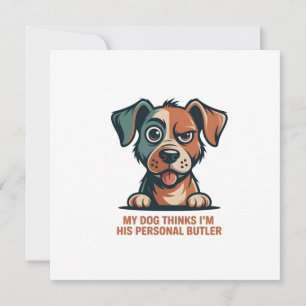 Tarjeta Festiva Ilustración divertida de una cita de perro mayordo