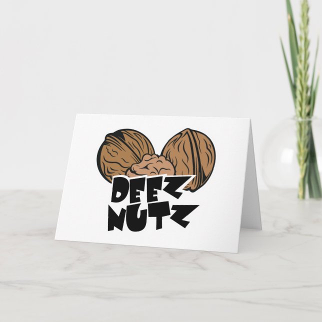 Tarjeta Festiva Ilustracion divertido de Deez Nutz (Anverso)