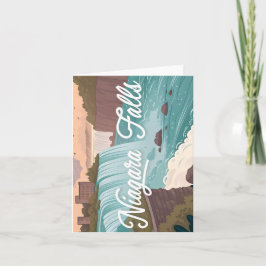 Tarjeta Festiva Ilustración escénica de las cataratas del Niágara