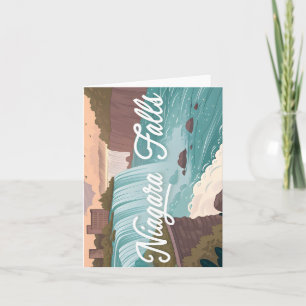 Tarjeta Festiva Ilustración escénica de las cataratas del Niágara 