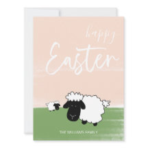 Ilustración Feliz Pascua Ovejas Felices