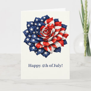 Tarjeta Festiva Ilustración floral de bandera patriótica