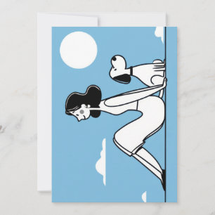 Tarjeta Festiva Ilustración minimalista de mujer y perro