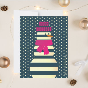 Tarjeta Festiva Ilustración moderna de muñeco de nieve abstracto n