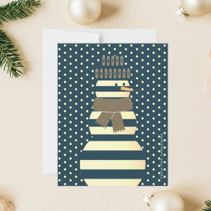 Tarjeta Festiva Ilustración moderna de muñeco de nieve abstracto n