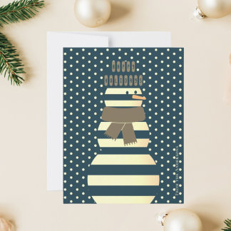Tarjeta Festiva Ilustración moderna de muñeco de nieve abstracto n