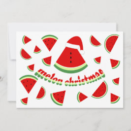 Tarjeta Festiva Ilustracion navideño Cute Melon Merry