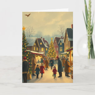 Tarjeta Festiva Ilustracion navideño vintage