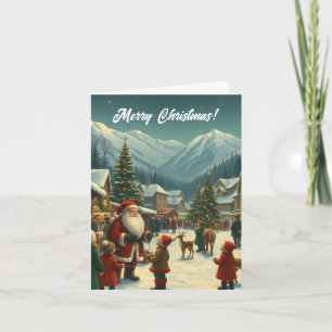 Tarjeta Festiva Ilustracion navideño vintage