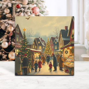 Tarjeta Festiva Ilustracion navideño vintage