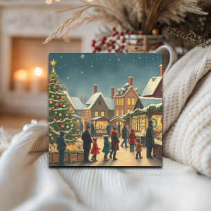 Tarjeta Festiva Ilustracion navideño vintage