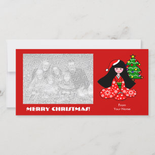 Tarjeta Festiva Ilustracion Personalizado de Navidades Chicas de K
