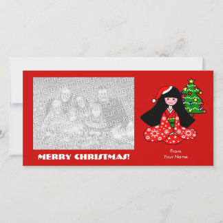 Tarjeta Festiva Ilustracion Personalizado de Navidades Chicas de K