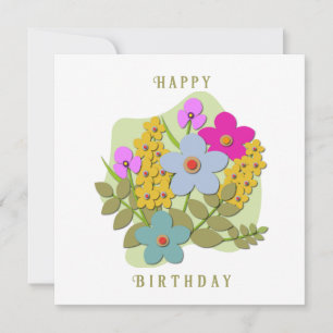 Tarjeta Festiva Ilustracion vectorial del ramo de flores