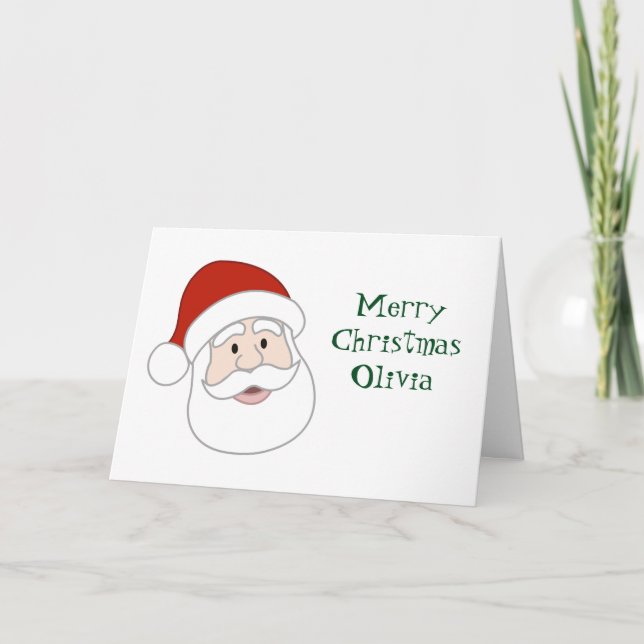 Tarjeta Festiva Ilustracion y texto de Santa Claus (Anverso)