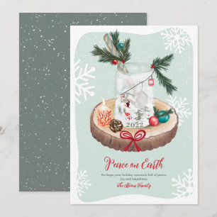 Tarjeta Festiva Ilustraciones de Navidades rústicos de madera de n