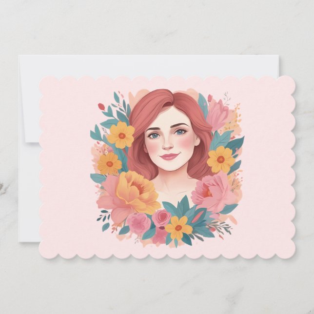 Tarjeta Festiva Ilustrador de Día de la Madre (Anverso)