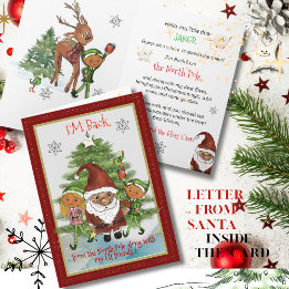 Tarjeta Festiva I'M Back from North Pole Card | Message from Santa