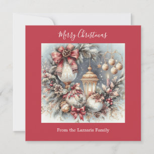 Tarjeta Festiva Imagen de acuarela de Navidades elegantes