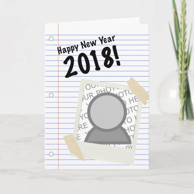 Tarjeta Festiva Imagen de cuaderno de Año Nuevo 2018 (Anverso)