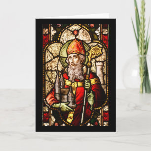 Tarjeta Festiva Imagen de Saint Patrick en vidrio manchado