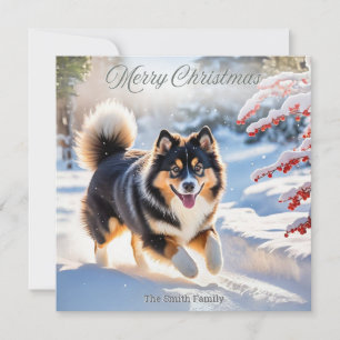 Tarjeta Festiva Imagen elegante de un perro Finnish Lapphund en la