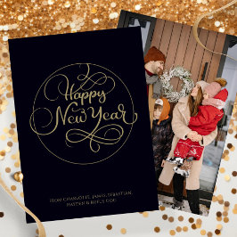 Tarjeta Festiva Imagen Feliz Año Nuevo personalizada