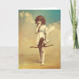 Tarjeta Festiva Imagen fotográfica del vintage del Cupid