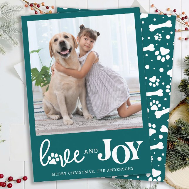 Tarjeta Festiva Imagen personalizada de Mascota de perro AMOR y Pa (Subido por el creador)