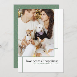 Tarjeta Festiva Imagen verde de línea geométrica moderna simple