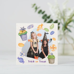 Tarjeta Festiva Imágenes personalizadas de Halloween Truco o trato