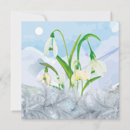 Tarjeta Festiva Imbolc Wiccan Winter Snowdrop