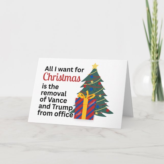 Tarjeta Festiva Impeach Remove Vance for Christmas Anti-Trump Gift (Anverso)