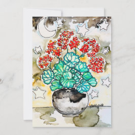 Tarjeta Festiva Impresión artística, flores en maceta