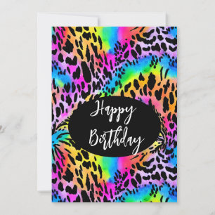 Tarjeta Festiva Impresión de animales coloridos