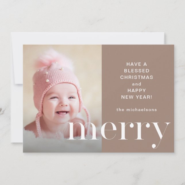 Tarjeta Festiva Impresión de feriado dulce con Navidades de fotos (Anverso)