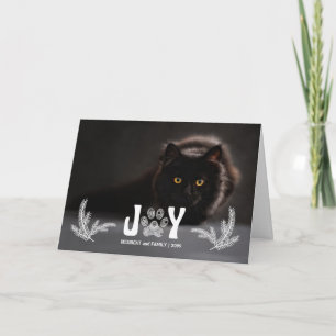 Tarjeta Festiva Impresión de la pasarela de un gato alegre y foto