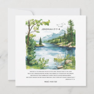 Tarjeta Festiva Impresión de paisaje de versículo bíblico personal
