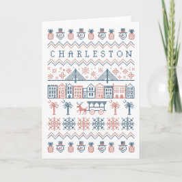 Tarjeta Festiva Impresión fea del suéter de Charleston