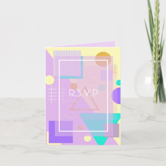 Tarjeta Festiva Impresión geométrica amarilla (Anverso)