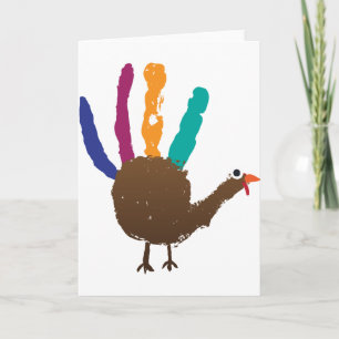 Tarjeta Festiva Impresión Turquía de la mano