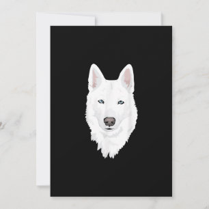 Tarjeta Festiva Impresionante Husky Siberiano Blanco - Nieve blanc