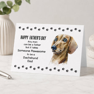 Tarjeta Festiva Impresionante Mejor Padre Perro Dachshund Día del