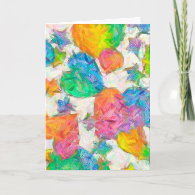 Tarjeta Festiva Impresionante Pastel Valentine Hearts (Anverso)